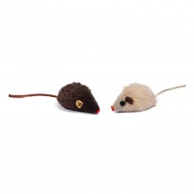 Мышка тканевая с кошачьей мятой и пером 2 шт (7 см)